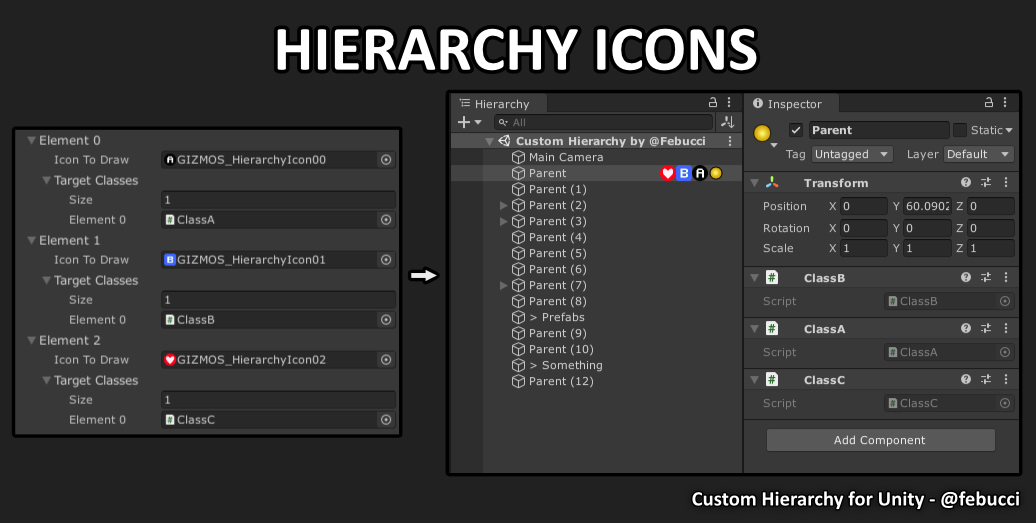 2020 febucci custom hierarchy for unity icons