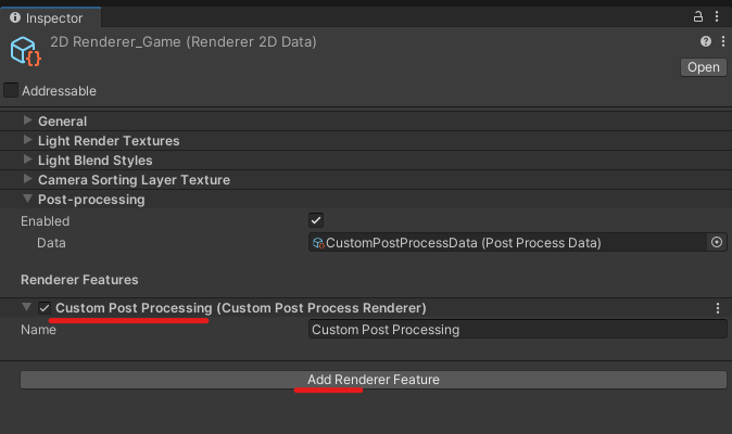 2022 unity custom post processing urp add custom renderer feature